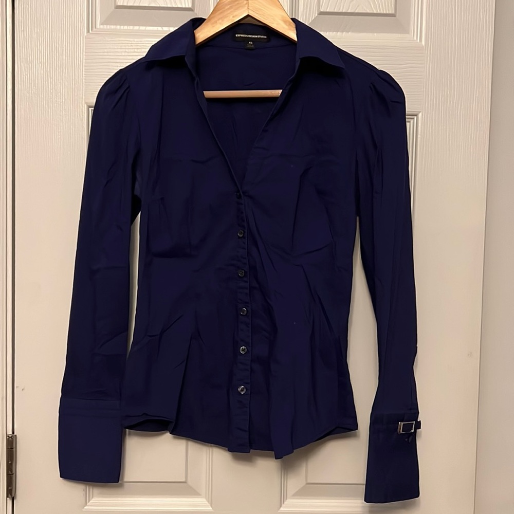 Deep purple button-up shirt